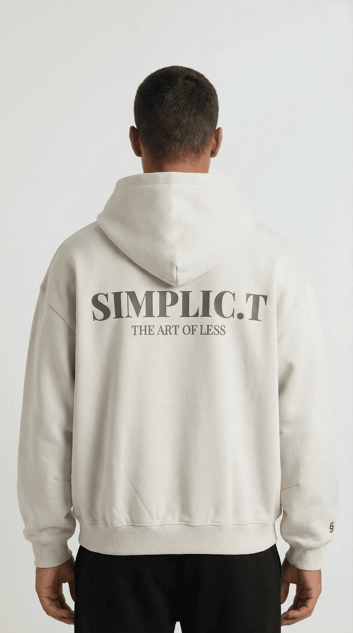 Simplic.T Essential Oversized Beige Hoodie - simplic.t