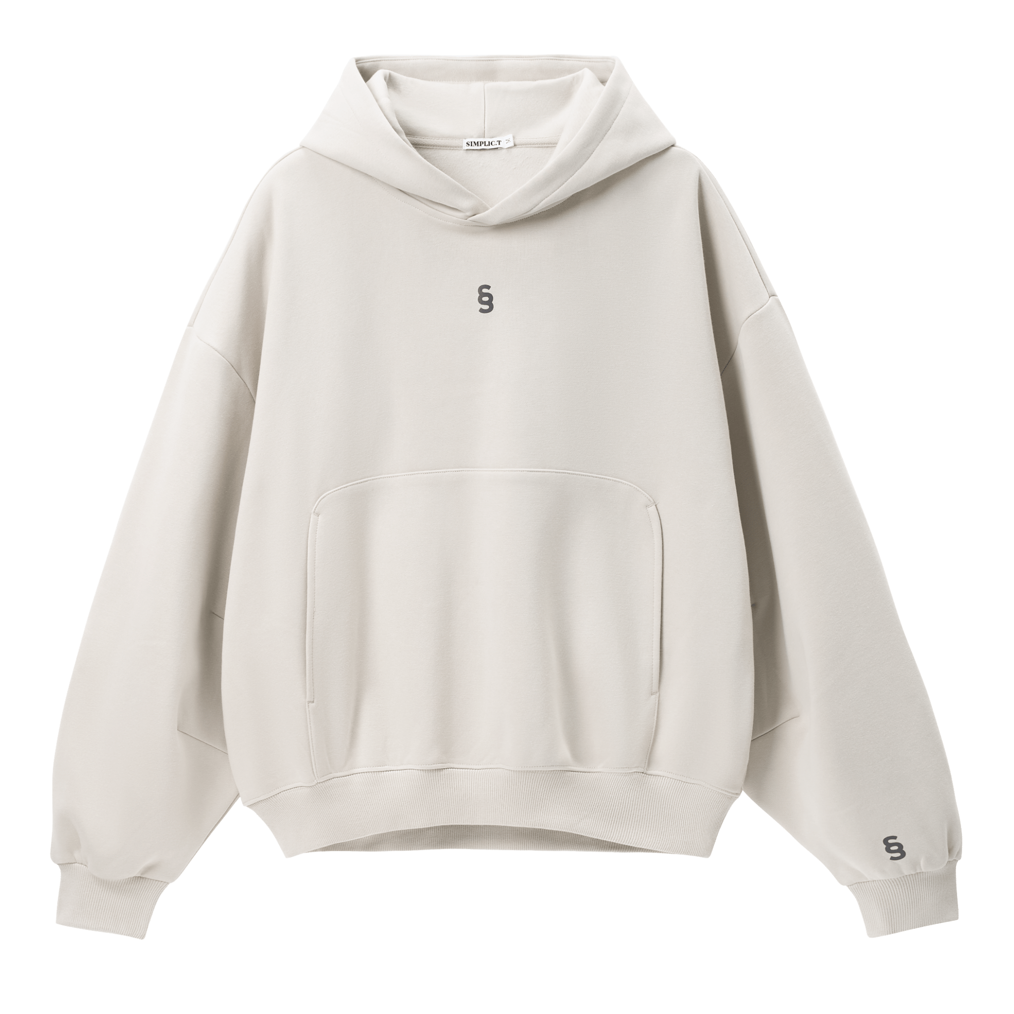 Simplic.T Essential Oversized Beige Hoodie - simplic.t