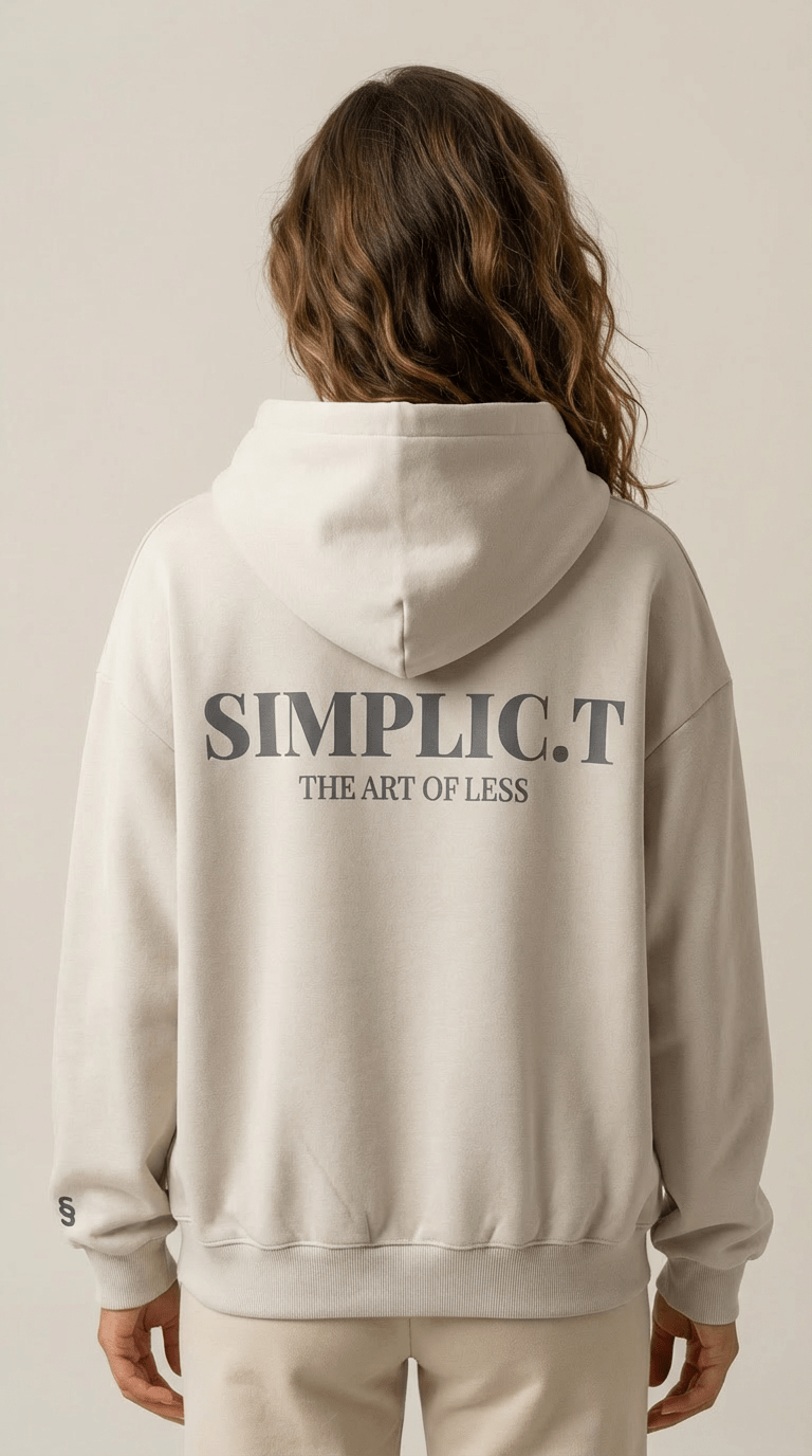 Simplic.T Essential Oversized Beige Hoodie - simplic.t