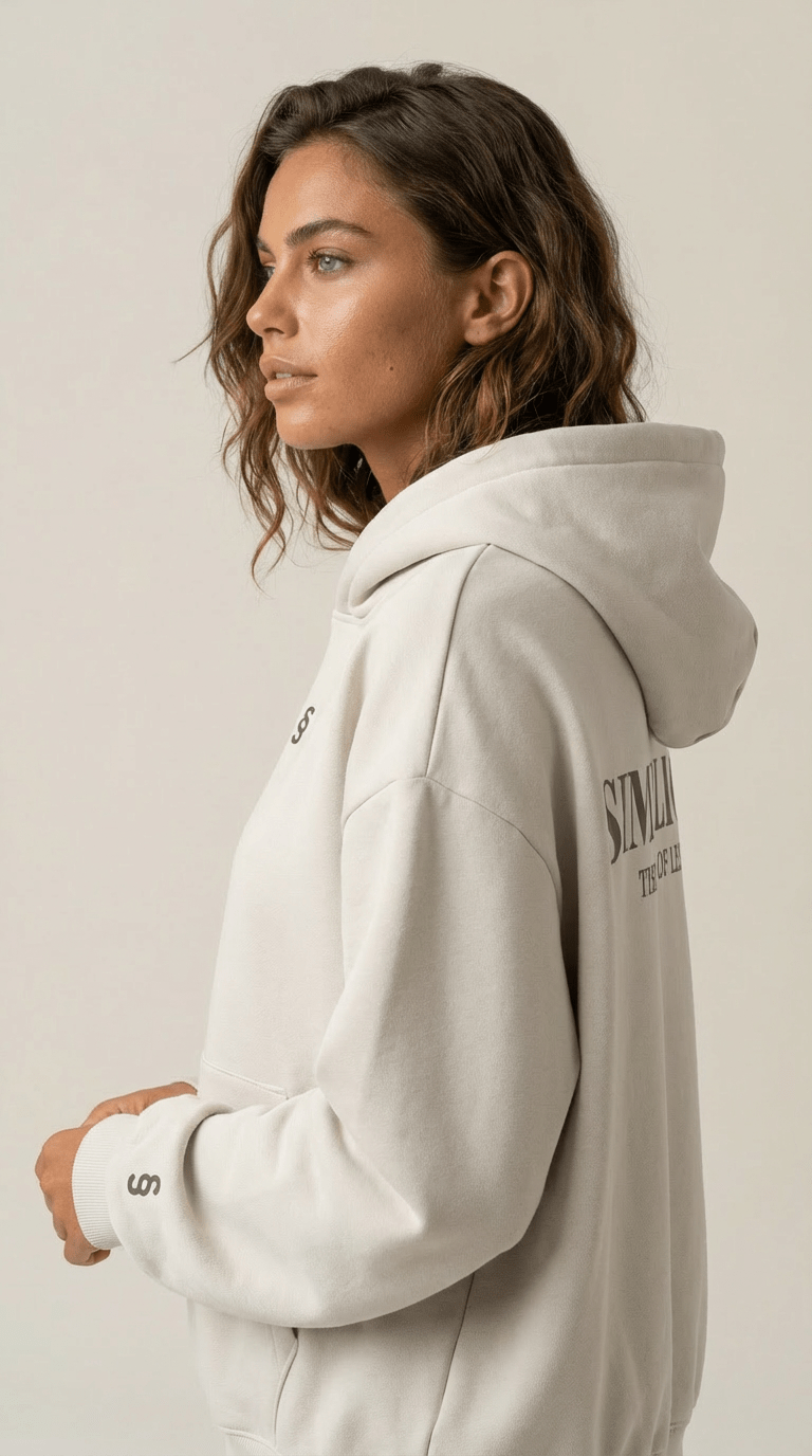Simplic.T Essential Oversized Beige Hoodie - simplic.t