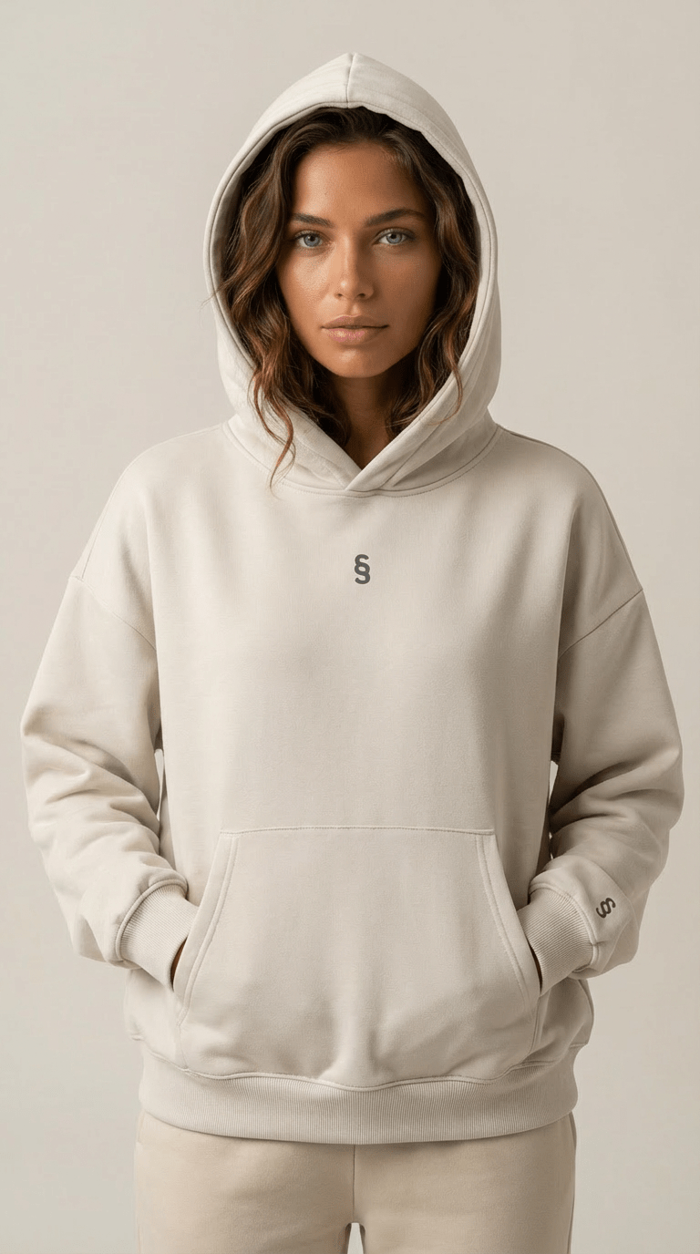 Simplic.T Essential Oversized Beige Hoodie - simplic.t