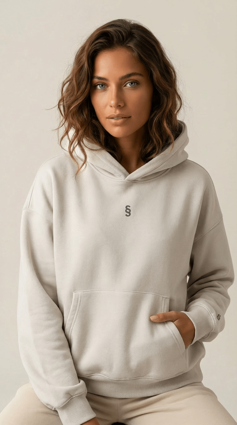 Simplic.T Essential Oversized Beige Hoodie - simplic.t