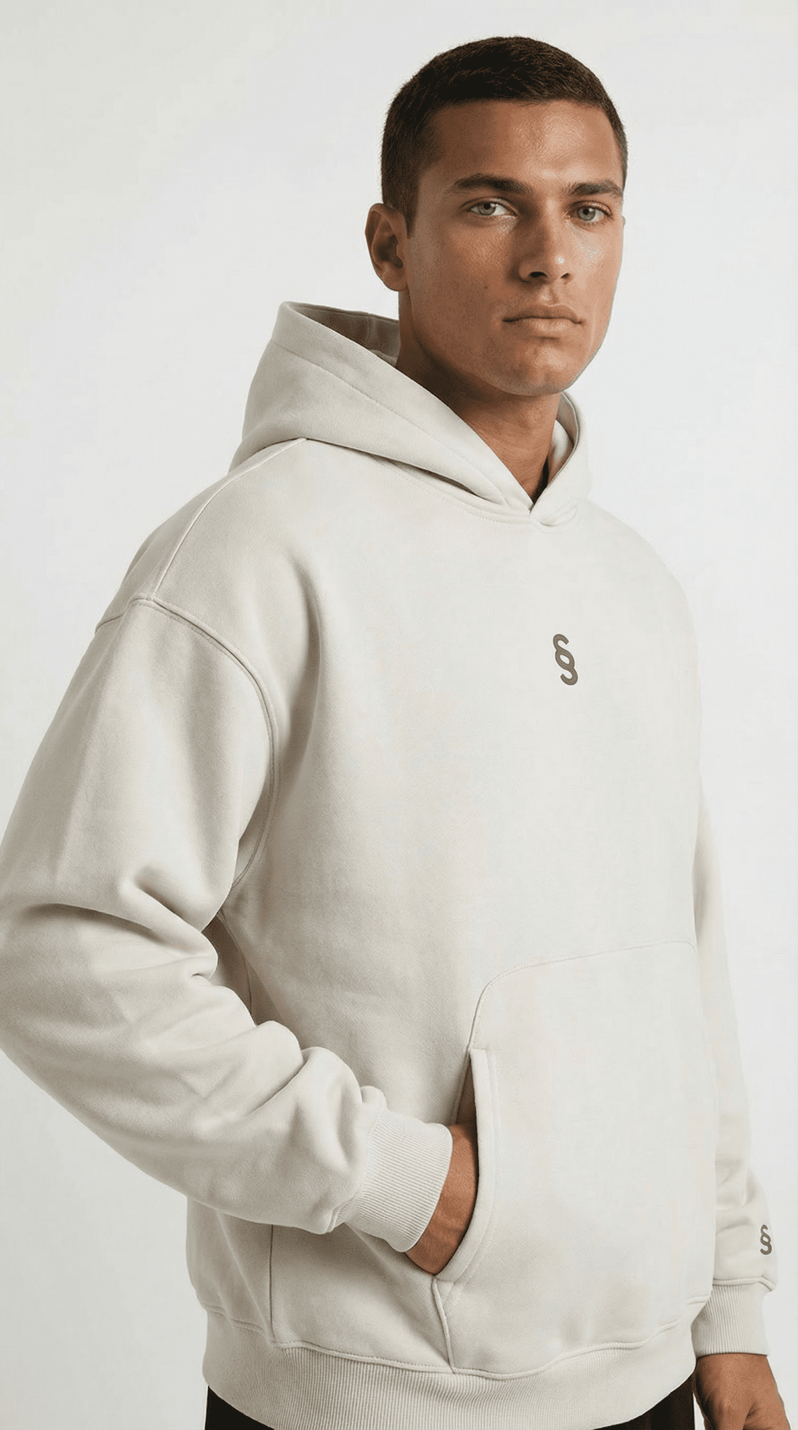 Simplic.T Essential Oversized Beige Hoodie - simplic.t