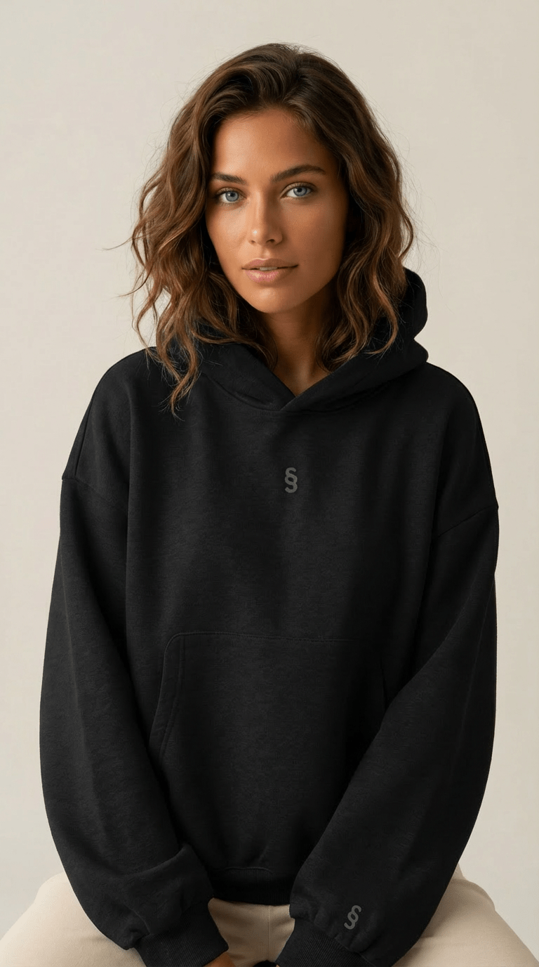 Simplic.T Essential Oversized black Hoodie - simplic.t