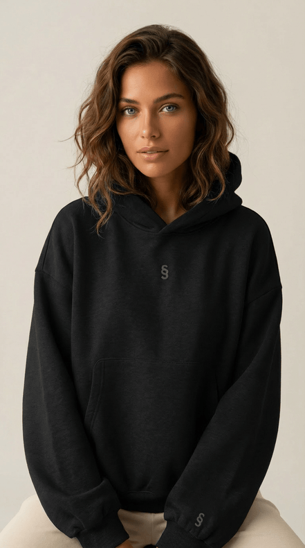 Simplic.T Essential Oversized black Hoodie - simplic.t