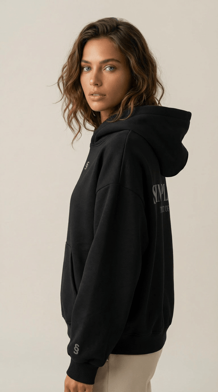 Simplic.T Essential Oversized black Hoodie - simplic.t