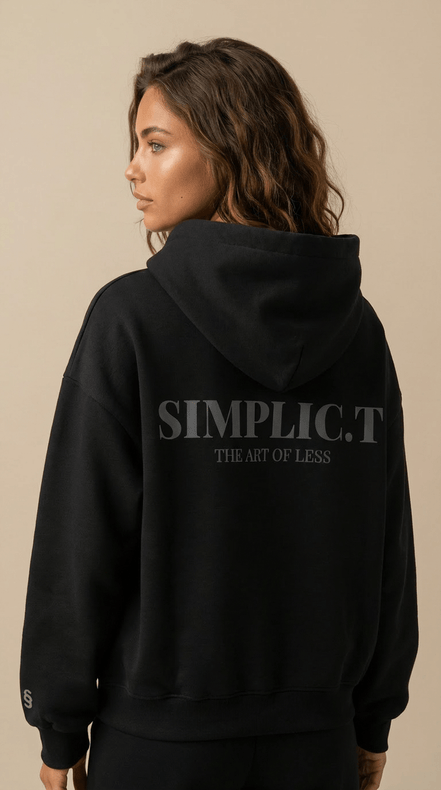 Simplic.T Essential Oversized black Hoodie - simplic.t