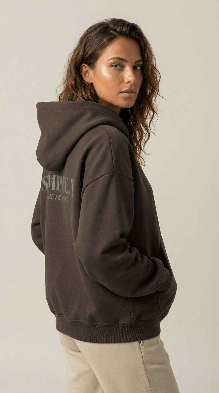 Simplic.T Essential Oversized brown Hoodie - simplic.t