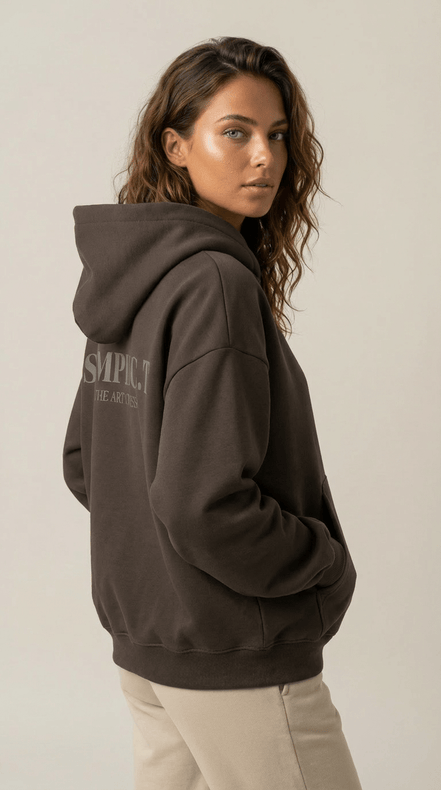 Simplic.T Essential Oversized brown Hoodie - simplic.t