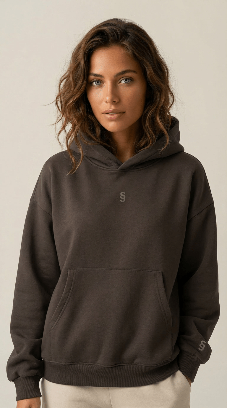 Simplic.T Essential Oversized brown Hoodie - simplic.t