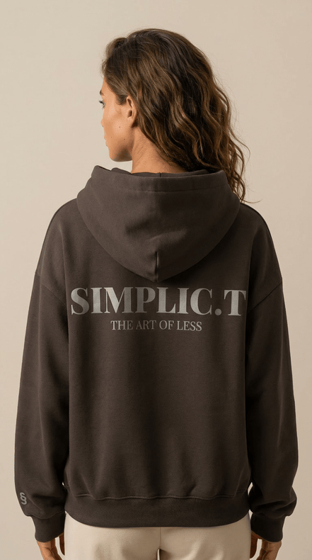 Simplic.T Essential Oversized brown Hoodie - simplic.t