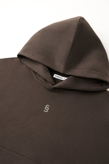 Simplic.T Essential Oversized brown Hoodie - simplic.t