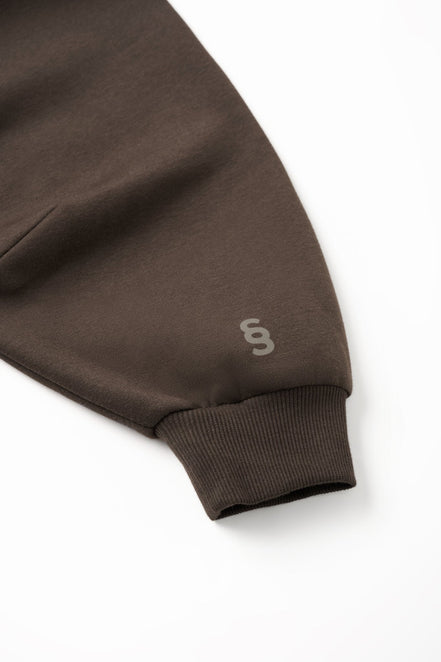 Simplic.T Essential Oversized brown Hoodie - simplic.t