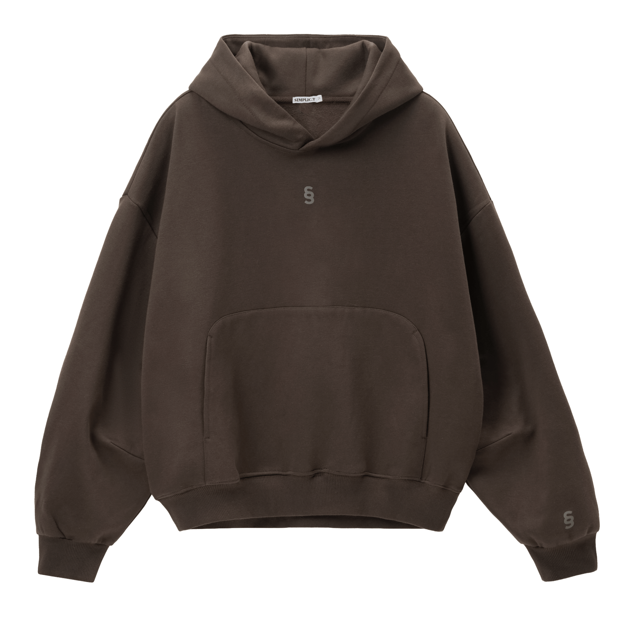 Simplic.T Essential Oversized brown Hoodie - simplic.t