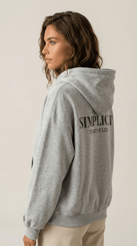 Simplic.T Essential Oversized Hoodie - Heather Grey - simplic.t