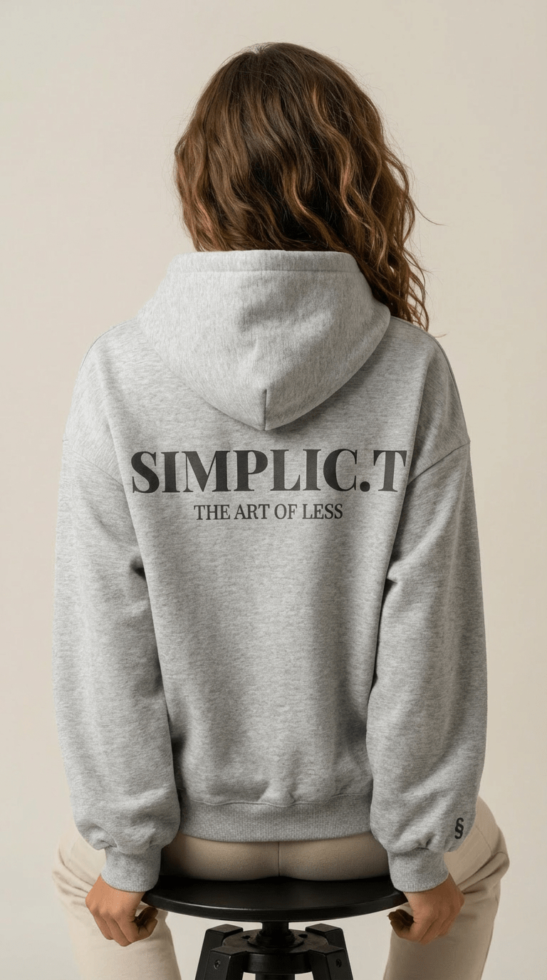Simplic.T Essential Oversized Hoodie - Heather Grey - simplic.t