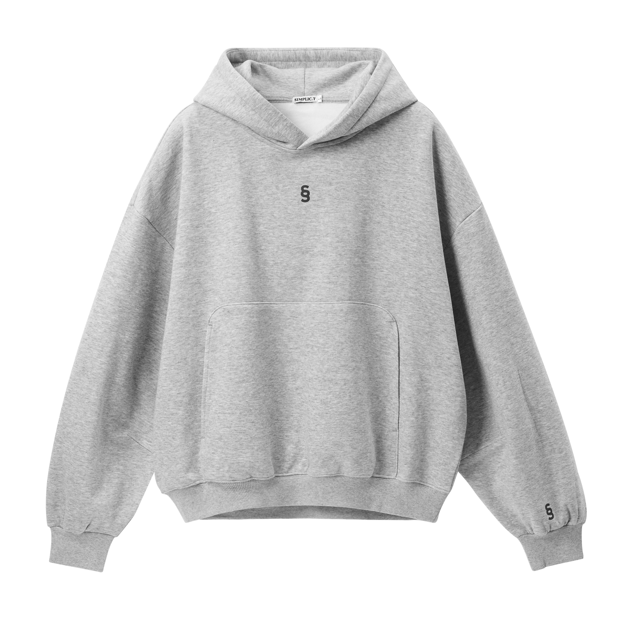 Simplic.T Essential Oversized Hoodie - Heather Grey - simplic.t